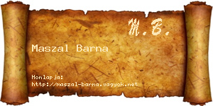Maszal Barna névjegykártya
